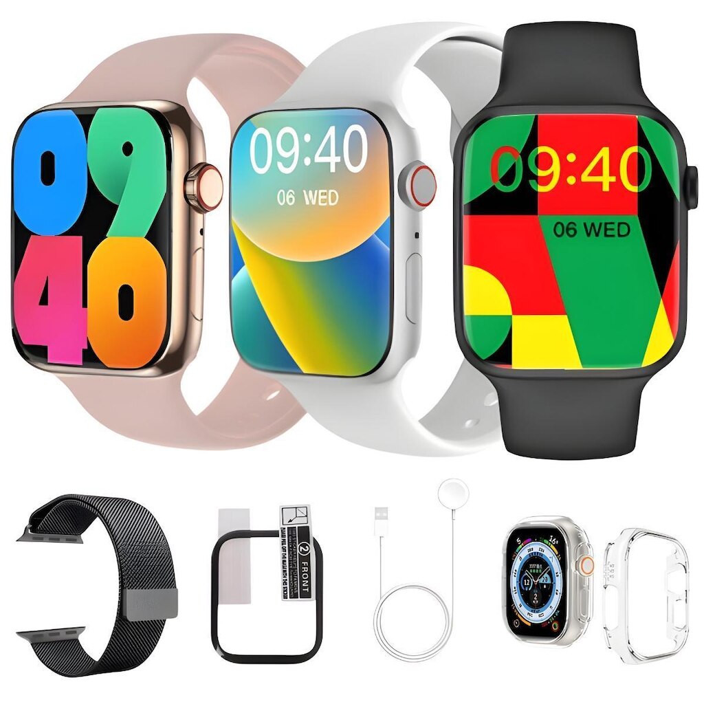 Smartwatch W59 Mini Relogio P/Pulso Fino Original C/2 Pulseira Pelicula Case Android iOS Bluetooth