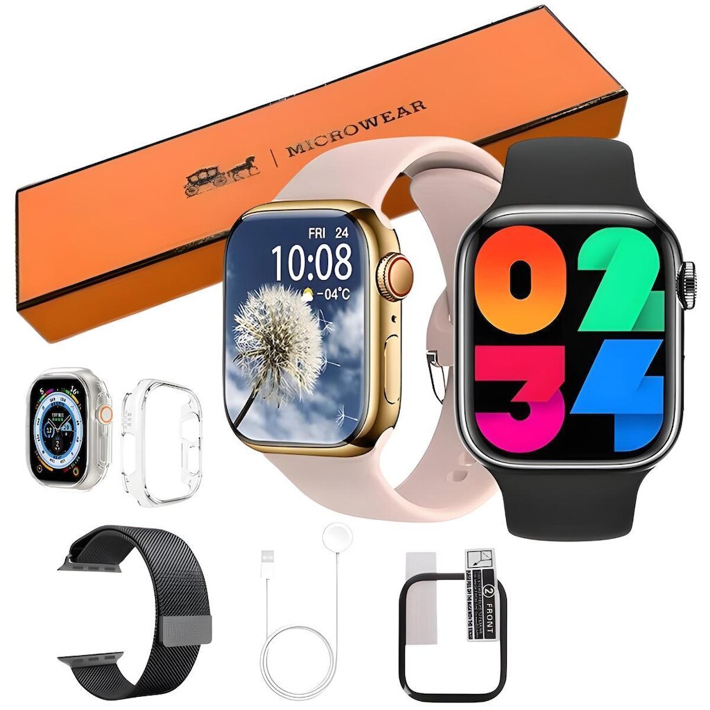 Smartwatch W59 Pro Mini Original Microwear Relógio Pequeno Kit C/2 Pulseiras Pelicula Case Gps Nf