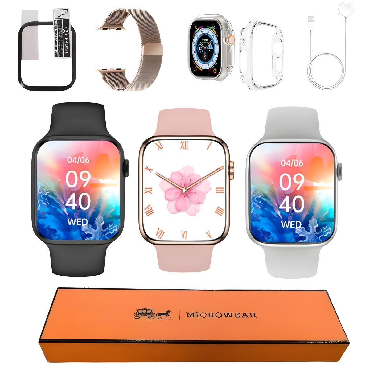 W59 Pro Smartwatch W59 Pro Original Microwear Kit C/2 Pulseiras Pelicula Case ...