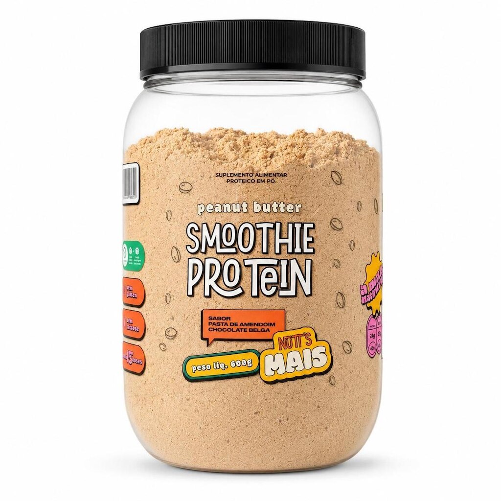 Smoothie Protein 600g Whey Protein Pasta Amendoim Chocolate