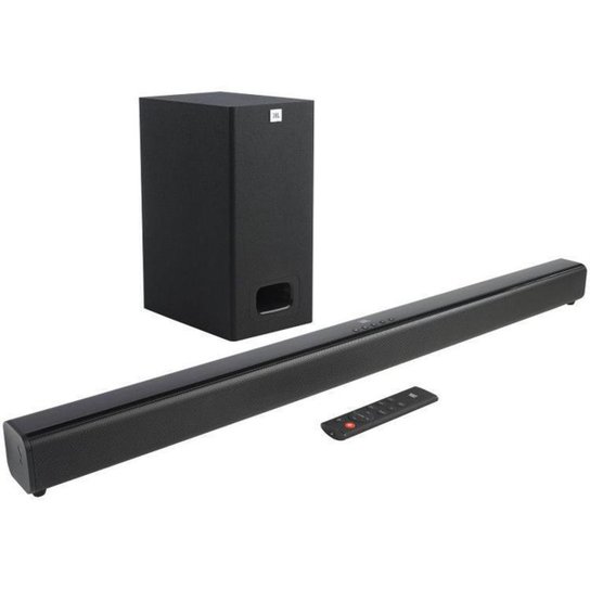 Soundbar JBL com Subwoofer Bluetooth 55W - Preto Menor preço em Soundbar JBL com Subwoofer Bluetooth 55W - Preto