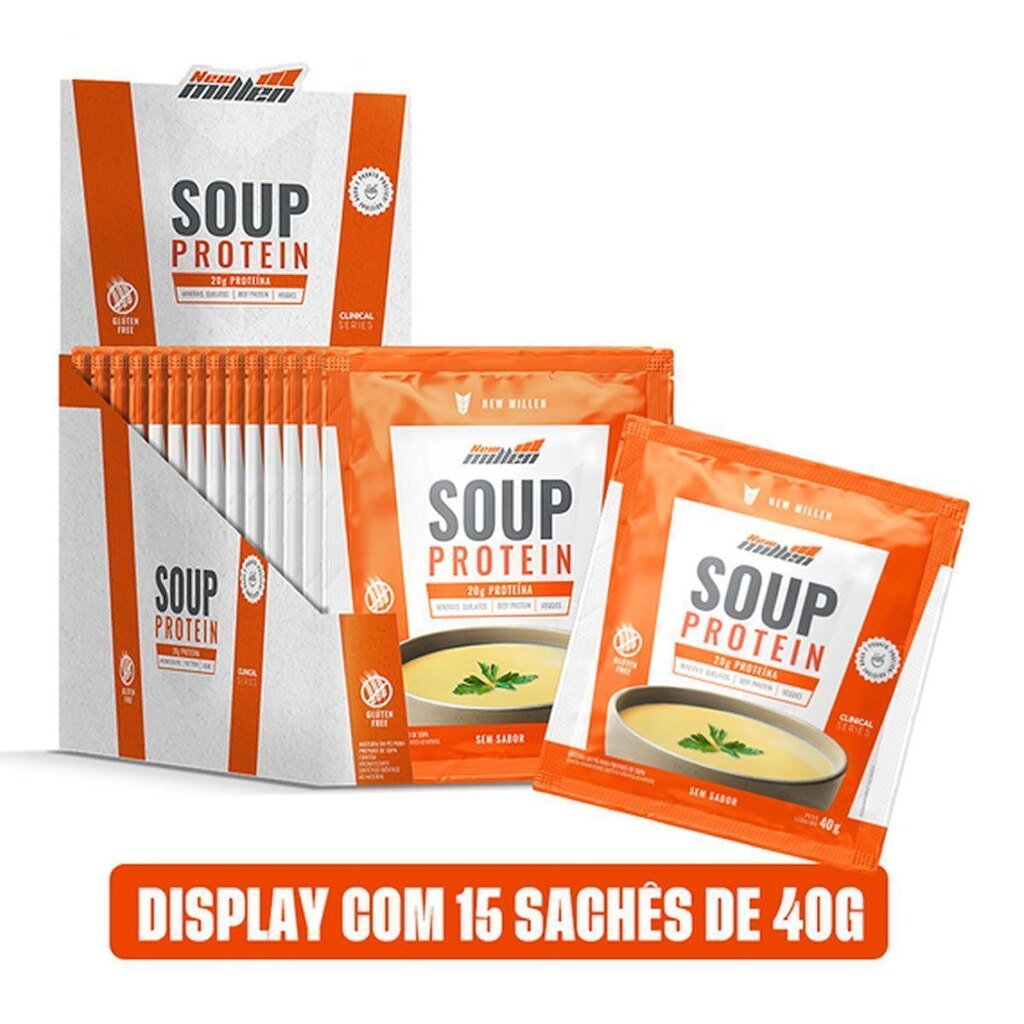 Soup Protein - 15 Sachês 40g Sem Sabor - New Millen