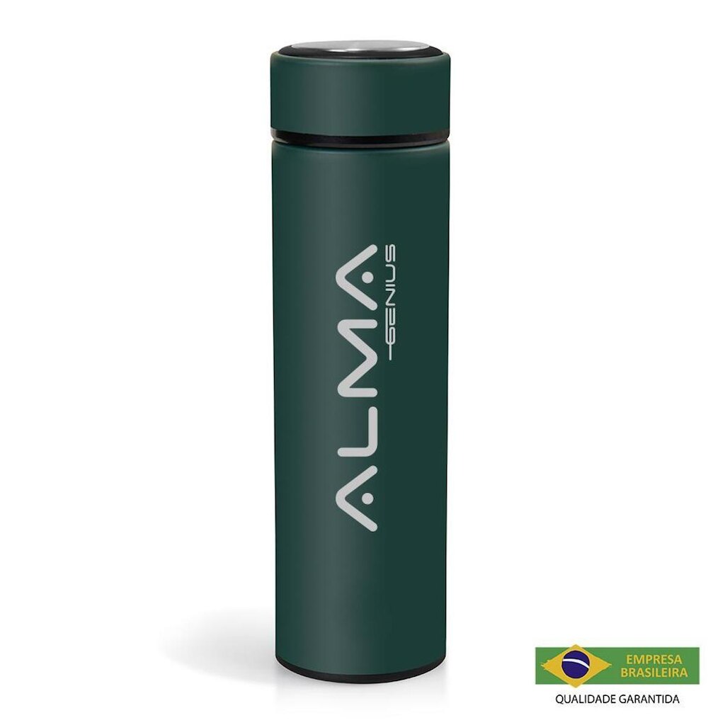 Squeeze Térmico Aço Inox 500Ml Alma Genius Verde