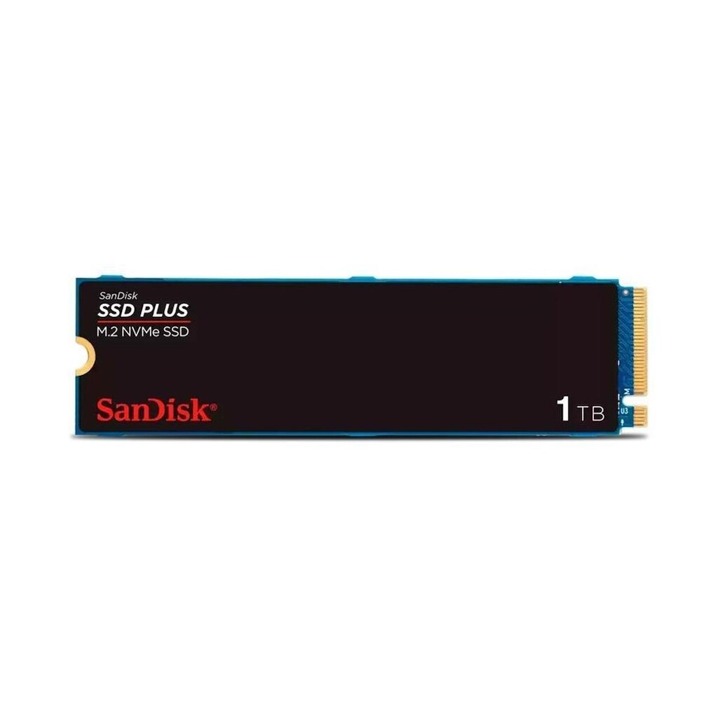 SSD SanDisk Plus NVMe, 1TB, M.2, PCle, Gen3, Leitura 3.200 e Gravação acima de 3.200