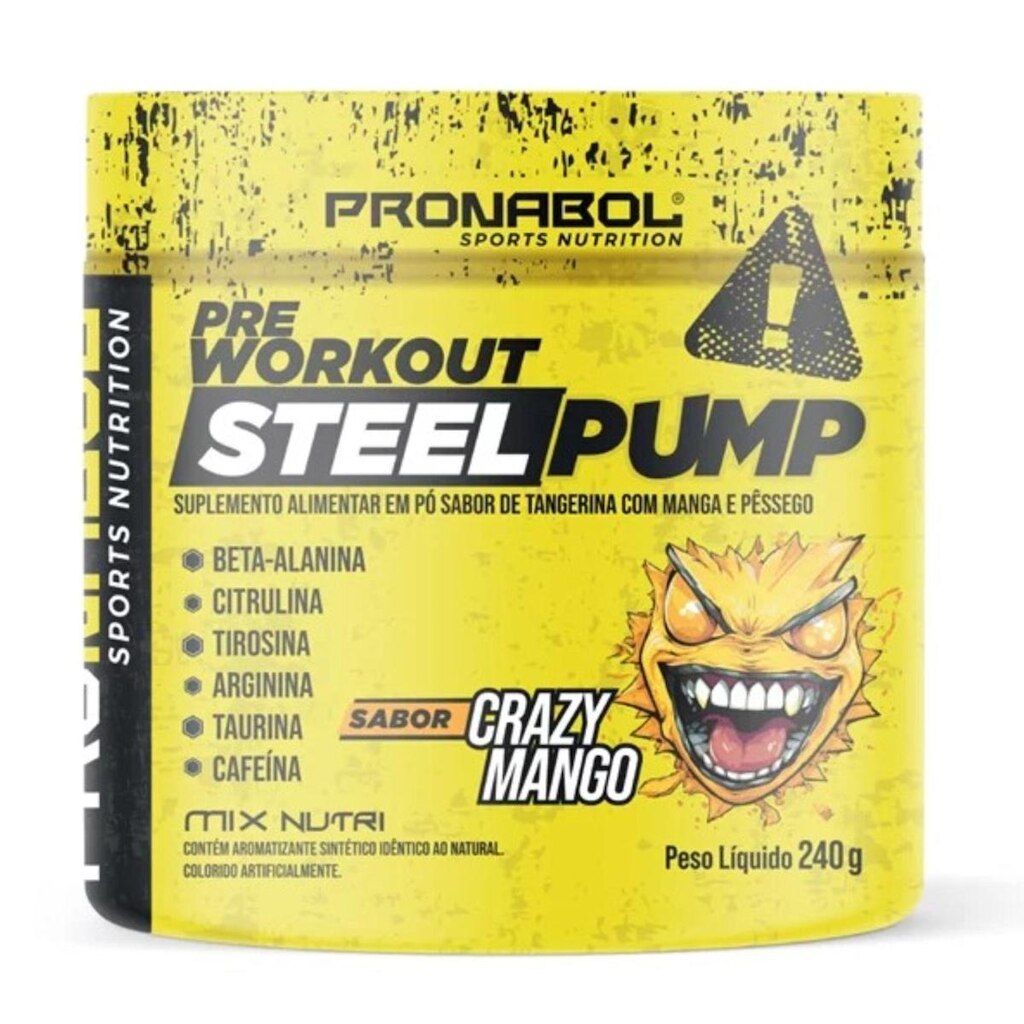 Steel Pump Pre-Workout Sabor Crazy Mango 240G - Pronabol