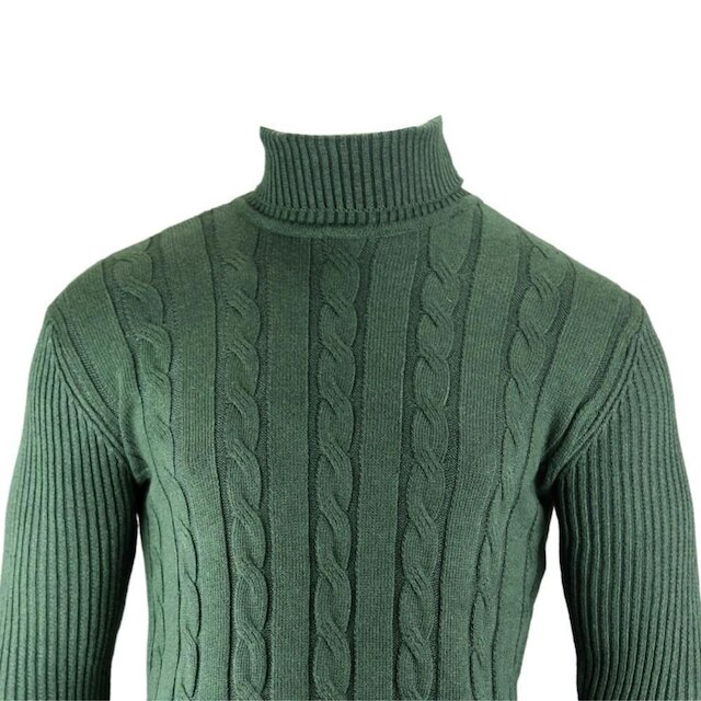 Suéter Broken Rules Masculino Tricot Gola Alta - Verde Menor preço em Suéter Broken Rules Masculino Tricot Gola Alta - Verde