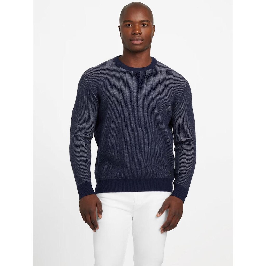 Suéter de Tricot Canelado Eco Azul Marinho