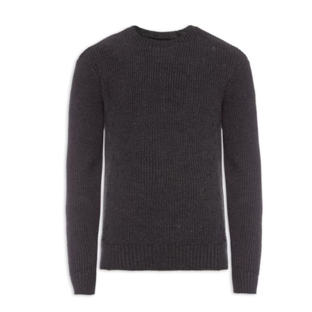 Suéter Ellus Cotton Stone Wash Crew Neck Masculina Cinza