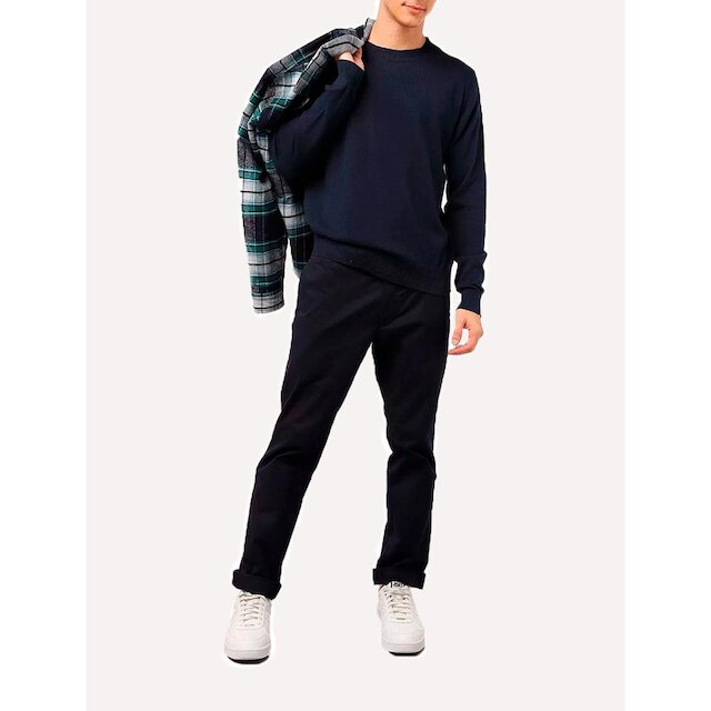 Sueter Ellus Masculino Tricot C-Neck Visco Like Basic Round Azul Marinho