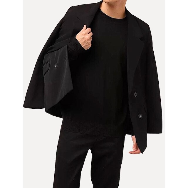 Suéter Ellus Masculino Tricot C-Neck Visco Like Basic Round Preto