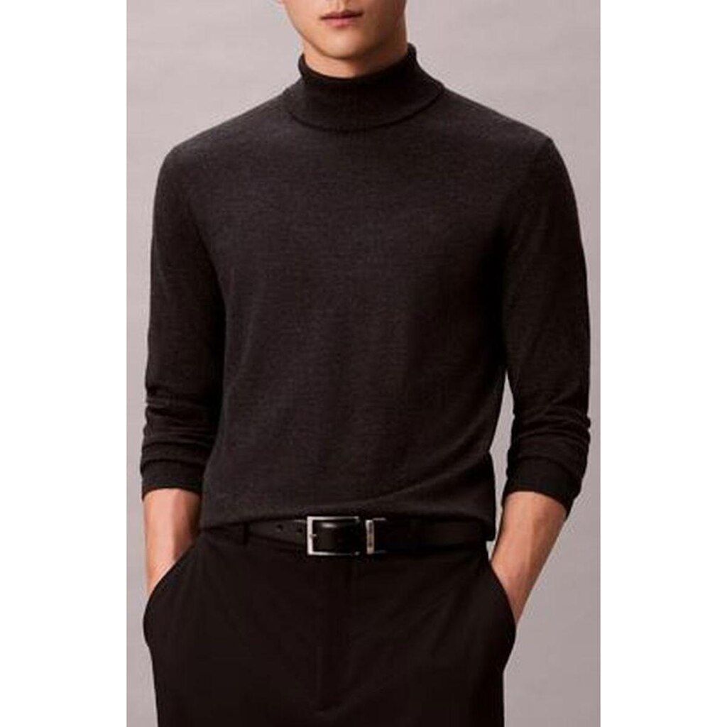 Suéter Gola Alta Merino - Preto