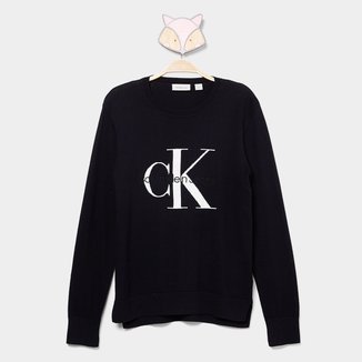 Suéter Infantil Calvin Klein Logo Reissue Menina