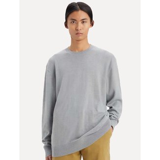 Suéter Levis Masculino Crewneck Red Tab Cinza Médio