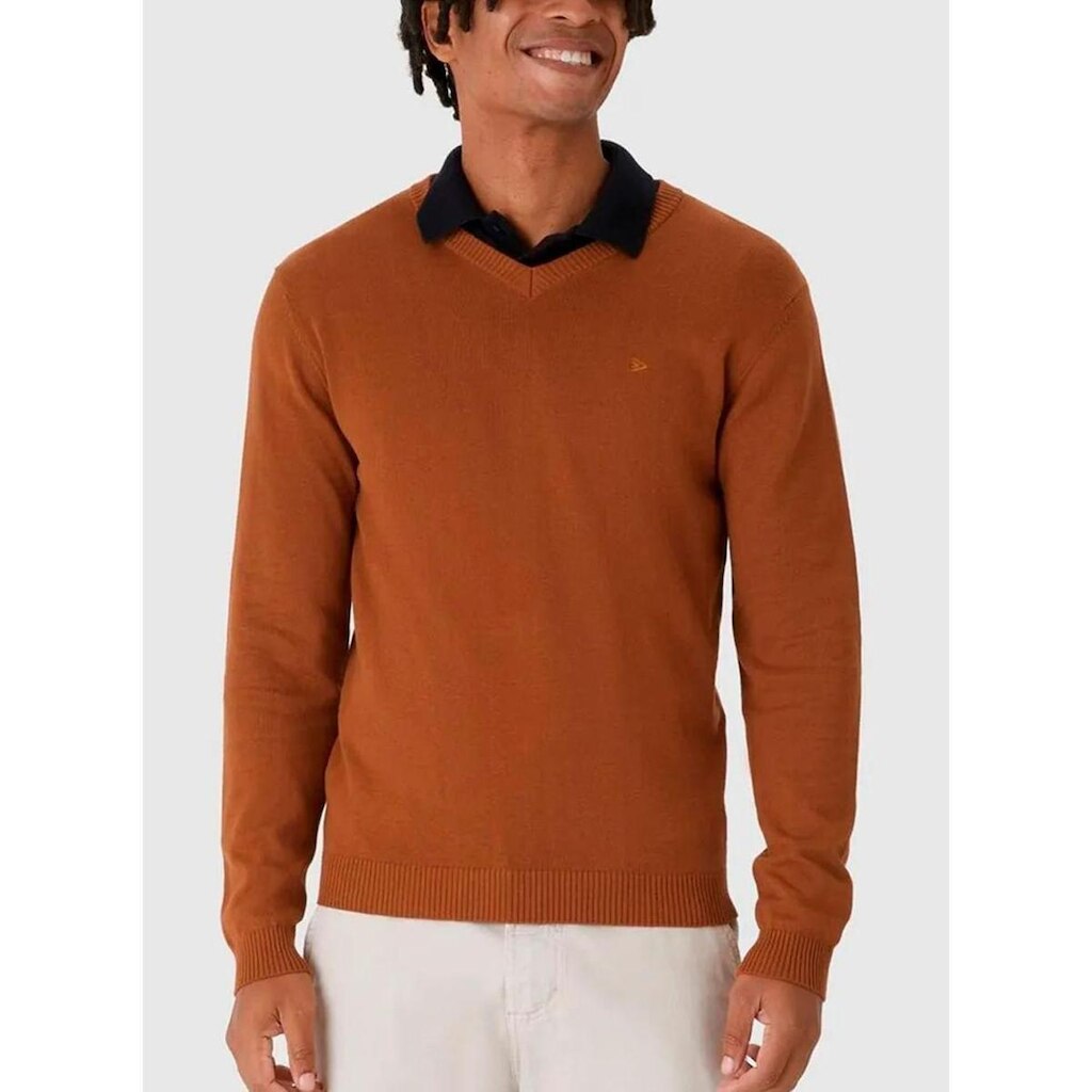 Suéter Malwee 1000095086 Masculino Decote V Tricô T. P/XGG