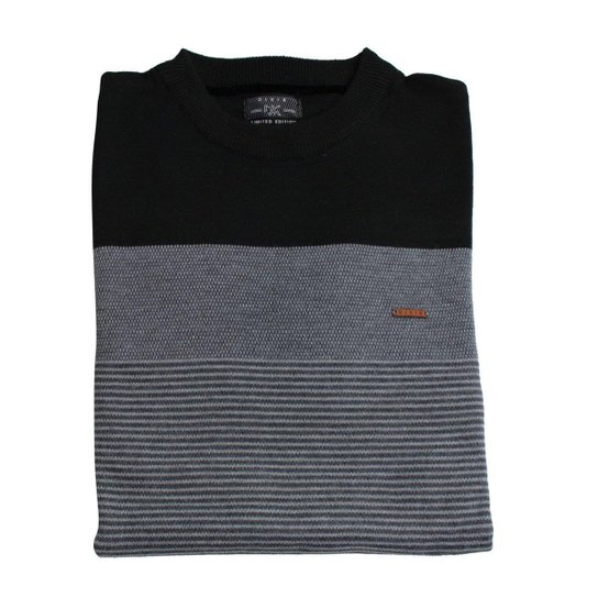 Sueter Masculino Dixie 87.09.0059 Lev Gola Careca - Preto+Cinza Menor preço em Sueter Masculino Dixie 87.09.0059 Lev Gola Careca - Preto+Cinza