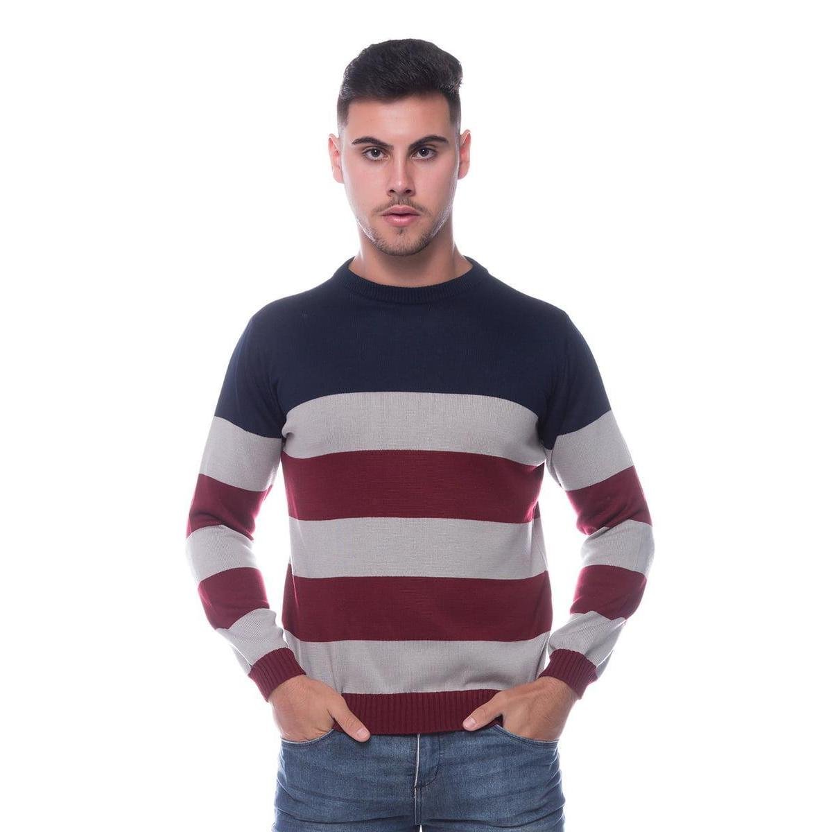 Suéter Masculino Listrado Londres 7515 Azul Netshoes