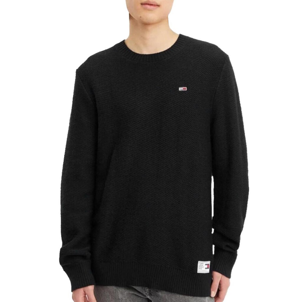 Suéter Tommy Jeans Masculino C-Neck Regular Structured Sweater Preto