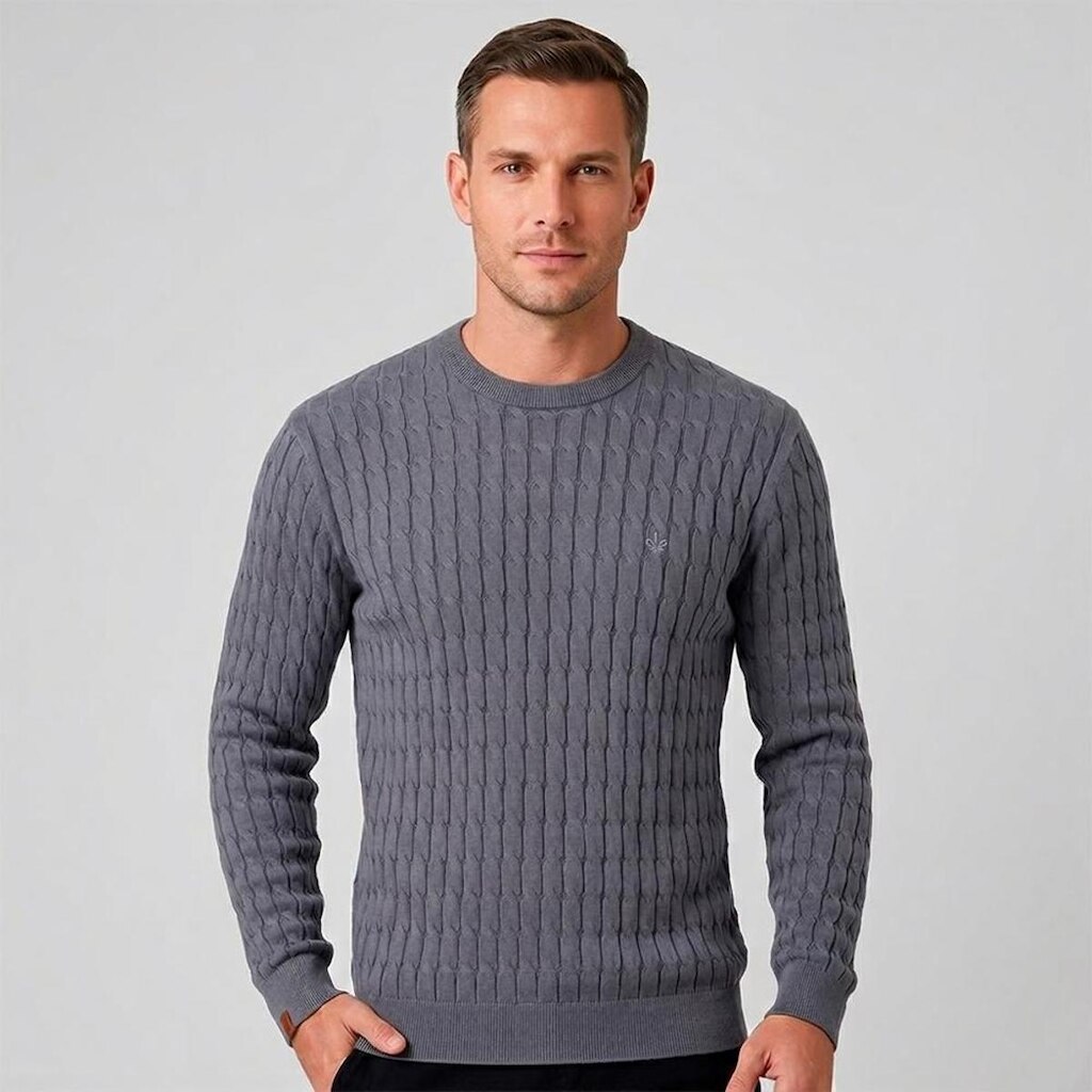 Suéter Tricot Dudalina Jacq Trançado Masculino