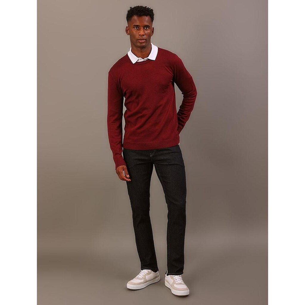 Suéter Tricot Gola Careca Viscose Com Lo