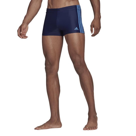 Sunga Adidas Boxer 3 Stripes - Azul Menor preço em Sunga Adidas Boxer 3 Stripes - Azul
