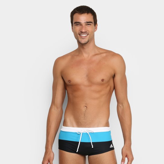 Sunga Adidas CB - Preto e Azul claro Menor preço em Sunga Adidas CB - Preto e Azul claro