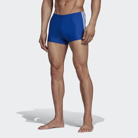 Sunga Boxer 3-Stripes Adidas - Azul Menor preço em Sunga Boxer 3-Stripes Adidas - Azul