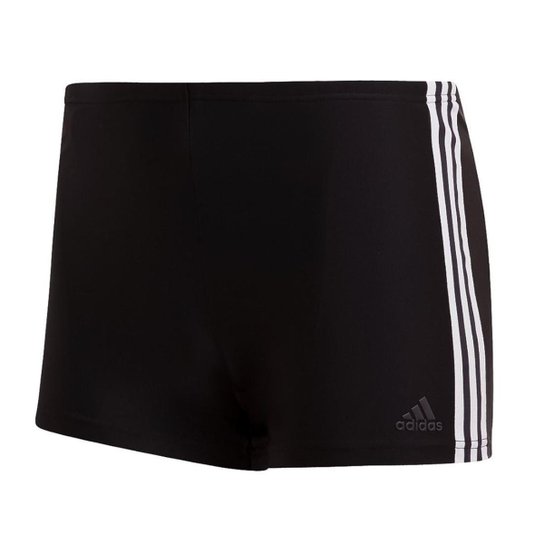 Sunga Boxer Adidas 3 Stripes - Preto+Branco Menor preço em Sunga Boxer Adidas 3 Stripes - Preto+Branco