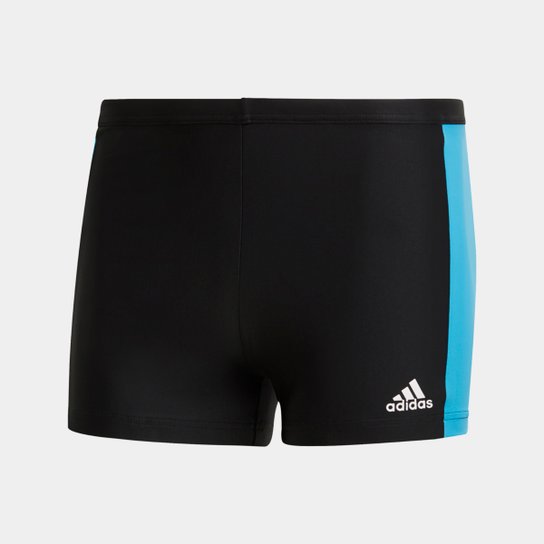 Sunga Boxer Adidas Fitness 3Second - Preto+Azul claro Menor preço em Sunga Boxer Adidas Fitness 3Second - Preto+Azul claro
