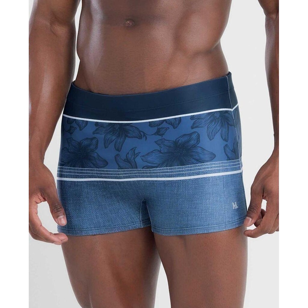 Sunga Boxer Box Floral Masculina Com Forro Interno