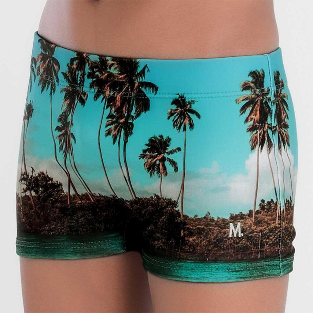 Sunga Boxer Infantil Com Estampa De Paisagem
