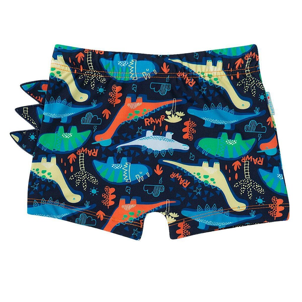 Sunga Boxer Infantil Proteção UV 50+ Dinossauros Marinho Tip Top