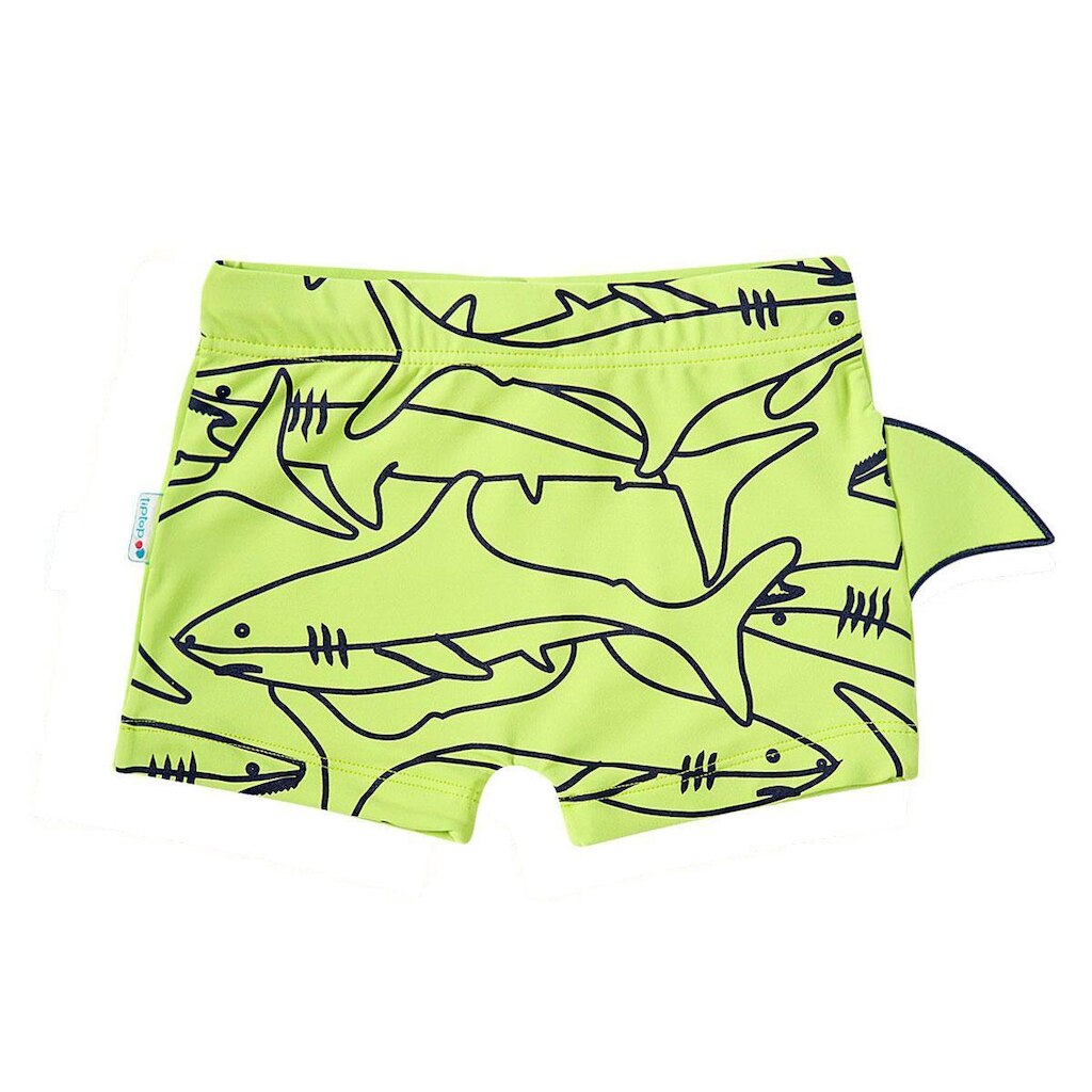 Sunga Boxer Infantil Proteção UV Shark Verde Neon Tip Top