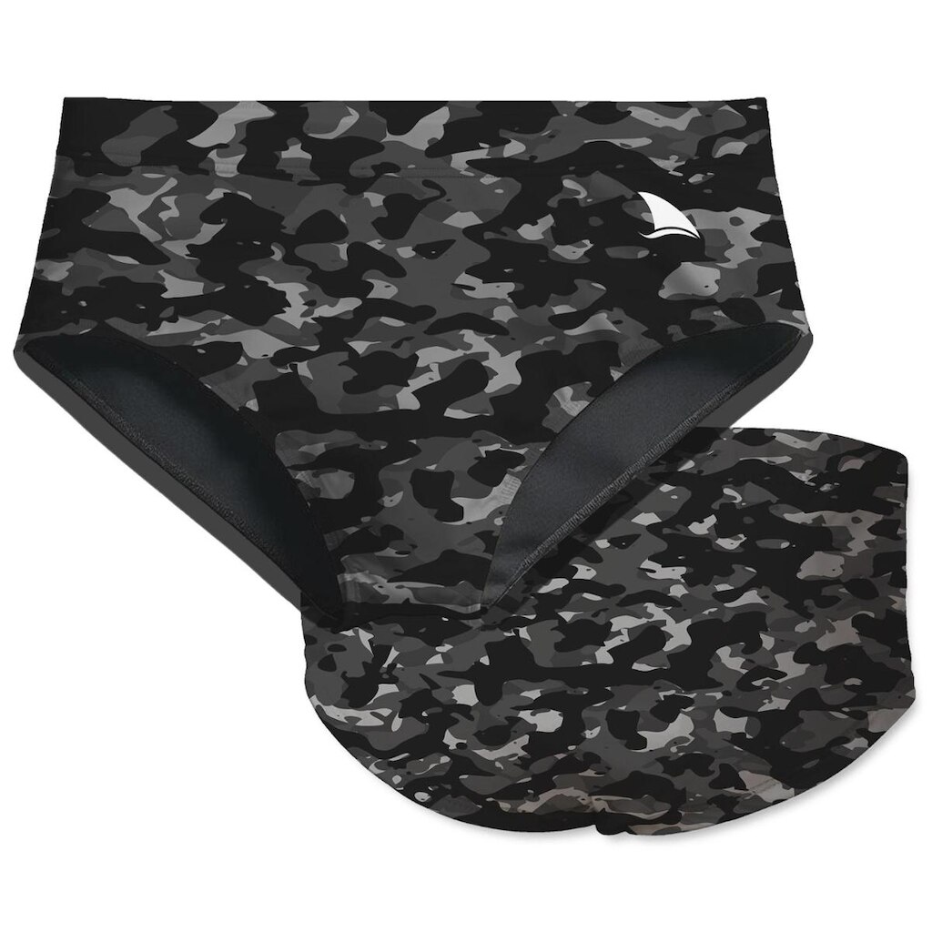 SUNGA INFANTIL CAMUFLAGEM NOTURNA COM FORRO E PROTEÇÃO UV 50+ KAUNA