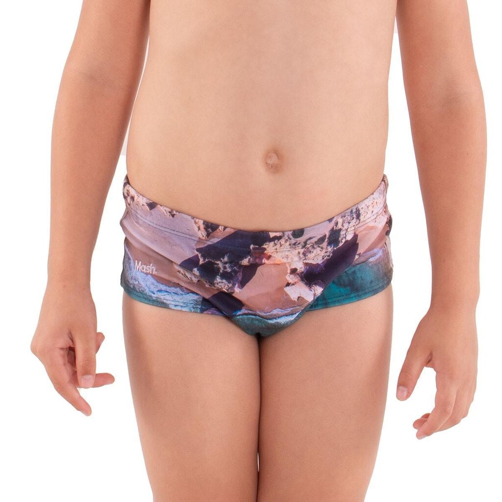 Sunga infantil para meninos modelo estampada Mash .