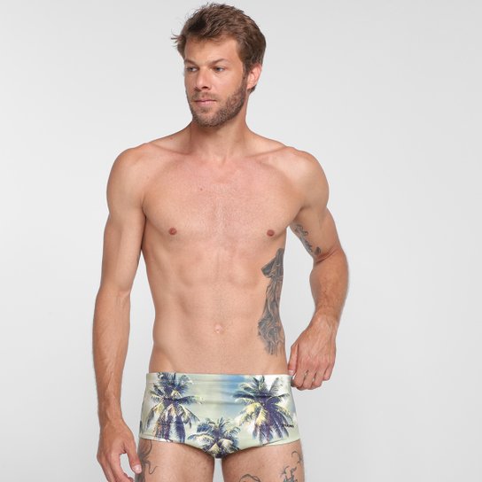 Sunga Larga Duomo Masculino Estampada - Estampado Menor preço em Sunga Larga Duomo Masculino Estampada - Estampado