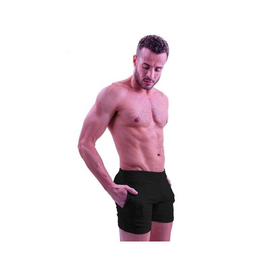 Sunga Masculina Estilo Bermuda Short de Praia Surf - Preto Menor preço em Sunga Masculina Estilo Bermuda Short de Praia Surf - Preto