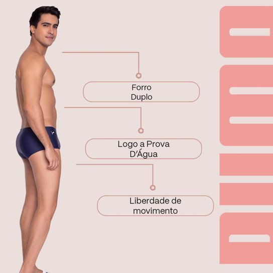 Sunga Masculina Lateral Larga Ultra Resistente Uv 50+