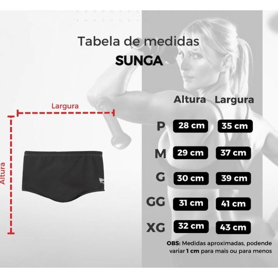 Sunga Masculina Tradicional Lisa Adulto Praia Natação Piscina Premium Progne Sports