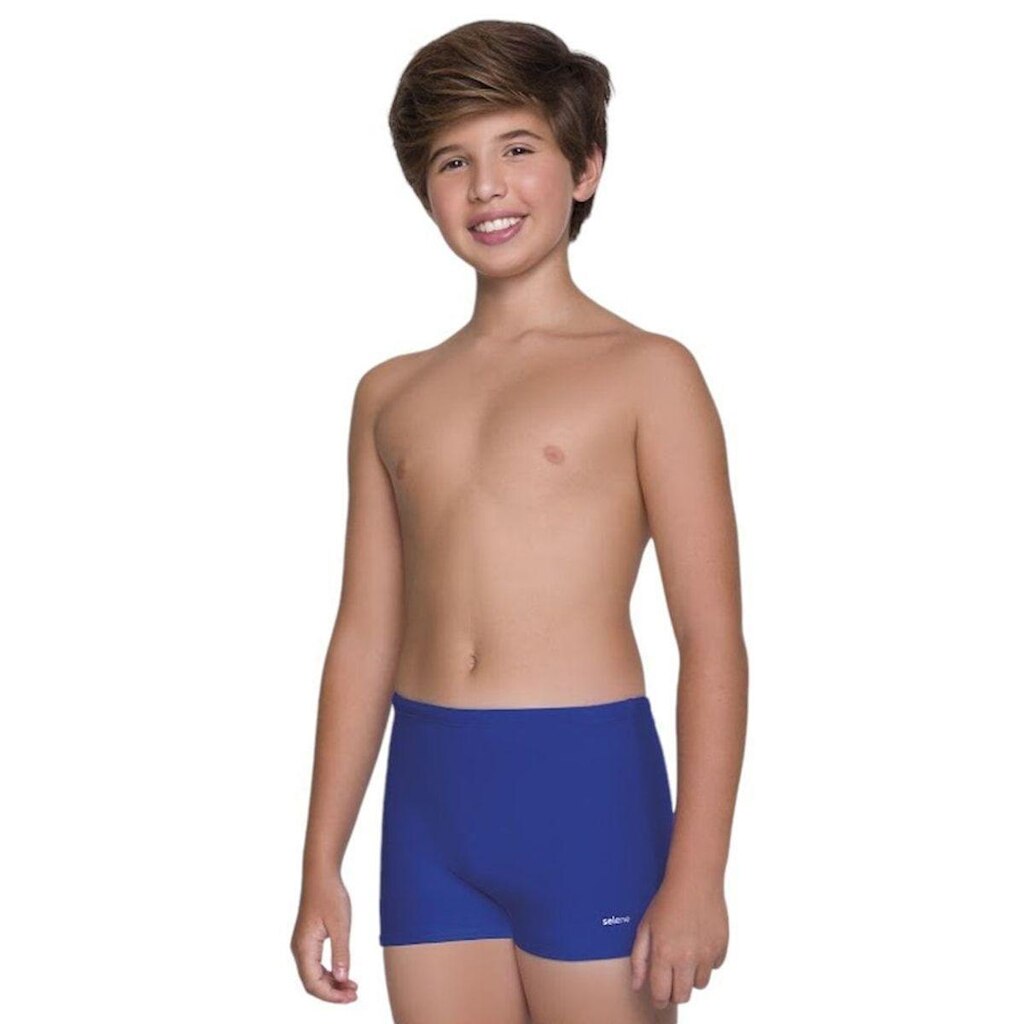 Sunga Selene Boxer Básica Juvenil - Azul e Preto 10