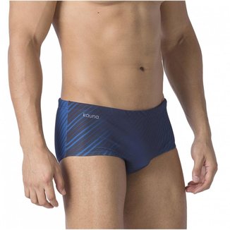 SUNGA STRIPES AZUL MARINHO KAUNA COM FORRO E PROTEÇÃO UV 50+