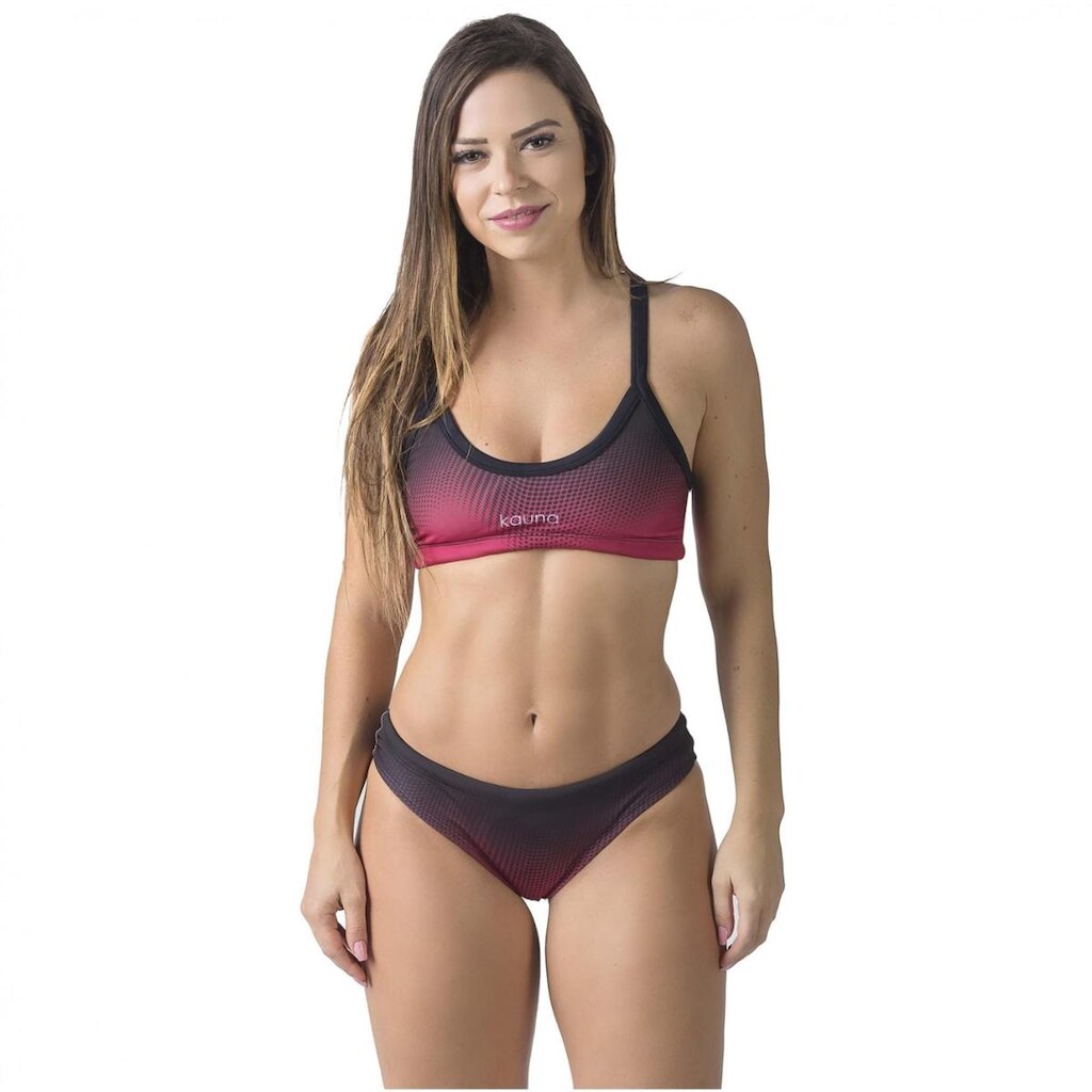 SUNKINI WATER TECH PRETO E MARSALA COM FORRO E PROTEÇÃO UV 50+ KAUNA