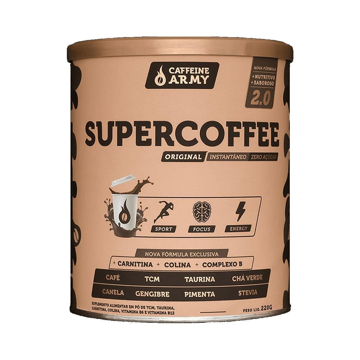 Super Coffee 220g 22 Doses Army Natural Netshoes