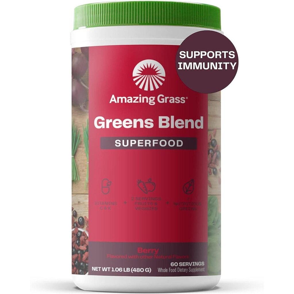 Superalimento em pó Amazing Grass Greens com enzimas digestivas