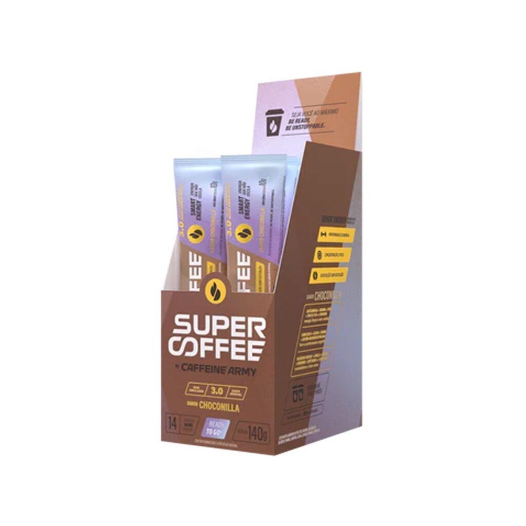 SuperCoffee To Go - 14 Sachês de 10g Choconilla - Caffeine Army