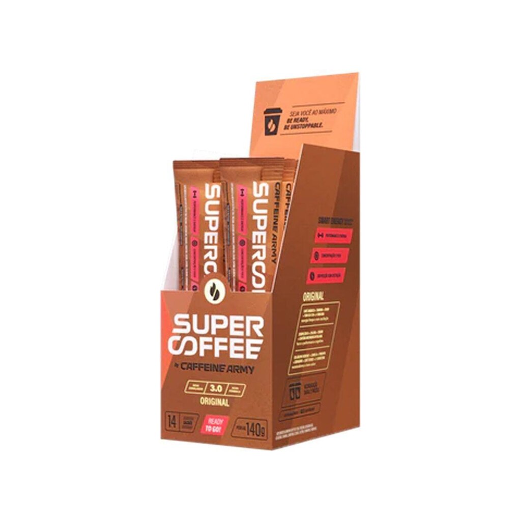 SuperCoffee To Go - 14 Sachês de 10g Original - Caffeine Army