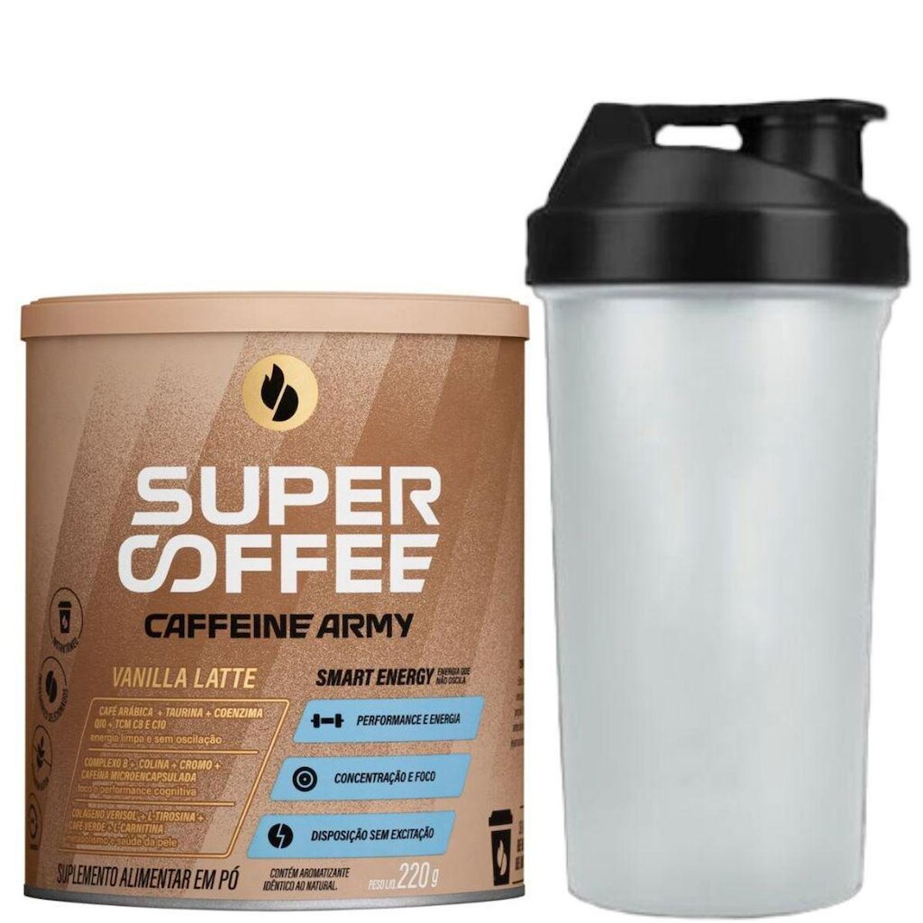 SuperCoffee Vanilla Latte 220g Coqueteleira - Caffeine Army