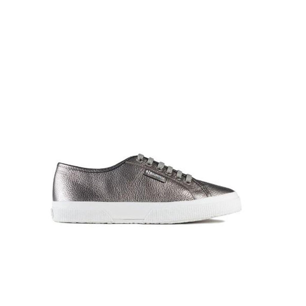 Superga Leather Metallic Silver