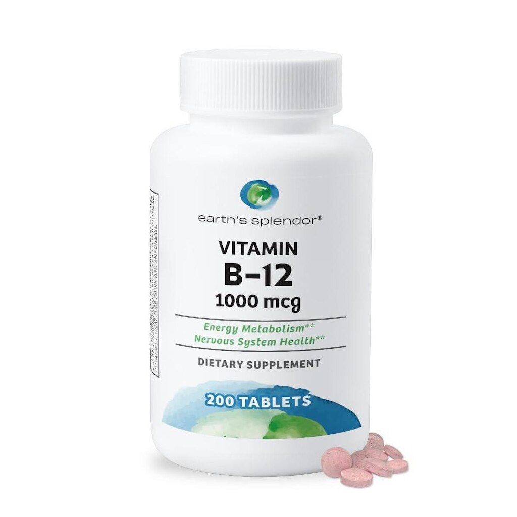 Suplementa Earth's Splendor Energy com vitamina B12 200 Table