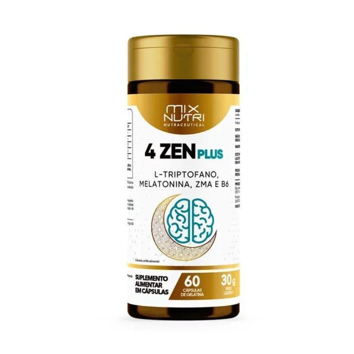 Suplemento Alimentar Mix Nutri 4 Zen Plus com 60 Capsulas Branco