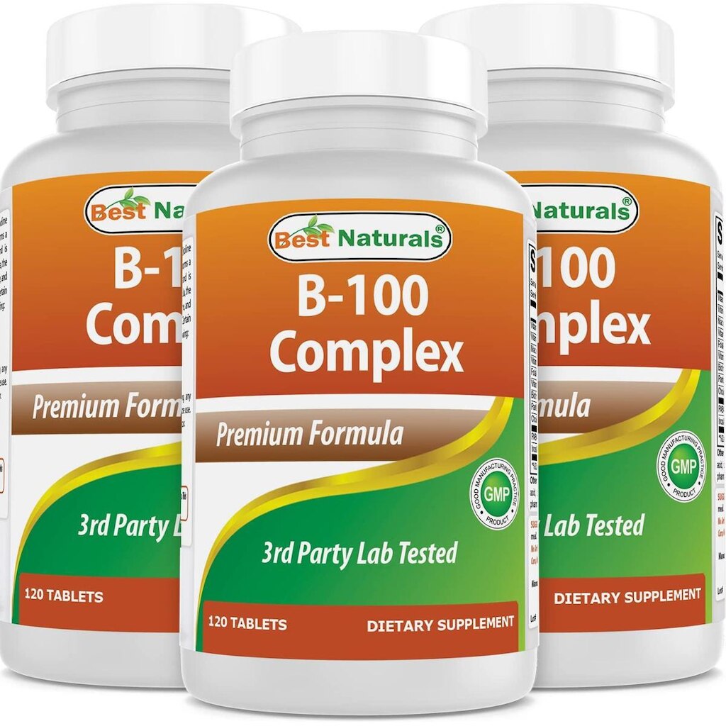 Suplemento Best Naturals B 100 Complex 120 comprimidos x 3